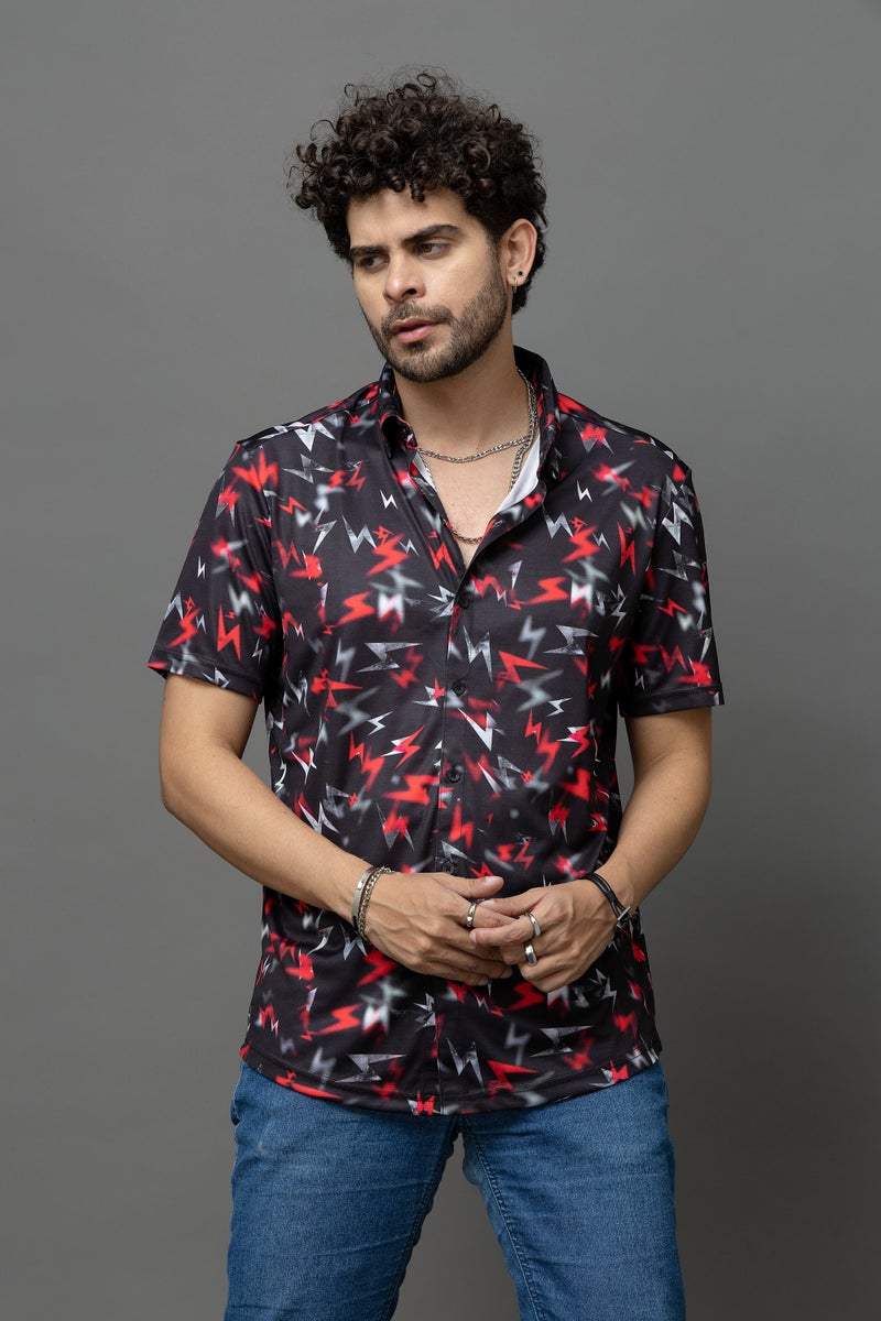 Go Devil Printed Black Shirt for Men - Image 1